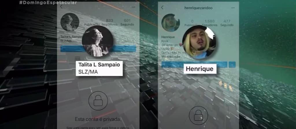Imagem de perfís do Instagram do pedófilo que foram associadas ao Maicon Kuster