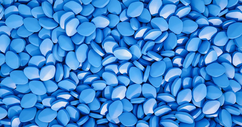 Foto de pílulas azuis, o Viagra comprado para as Forças Armadas Brasileiras
