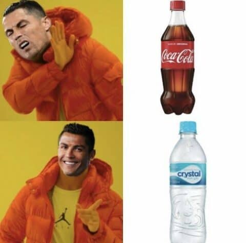 meme cristiano ronaldo e a coca cola agua 10 duhzera